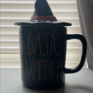 Black Mug with Witch Hat Lid